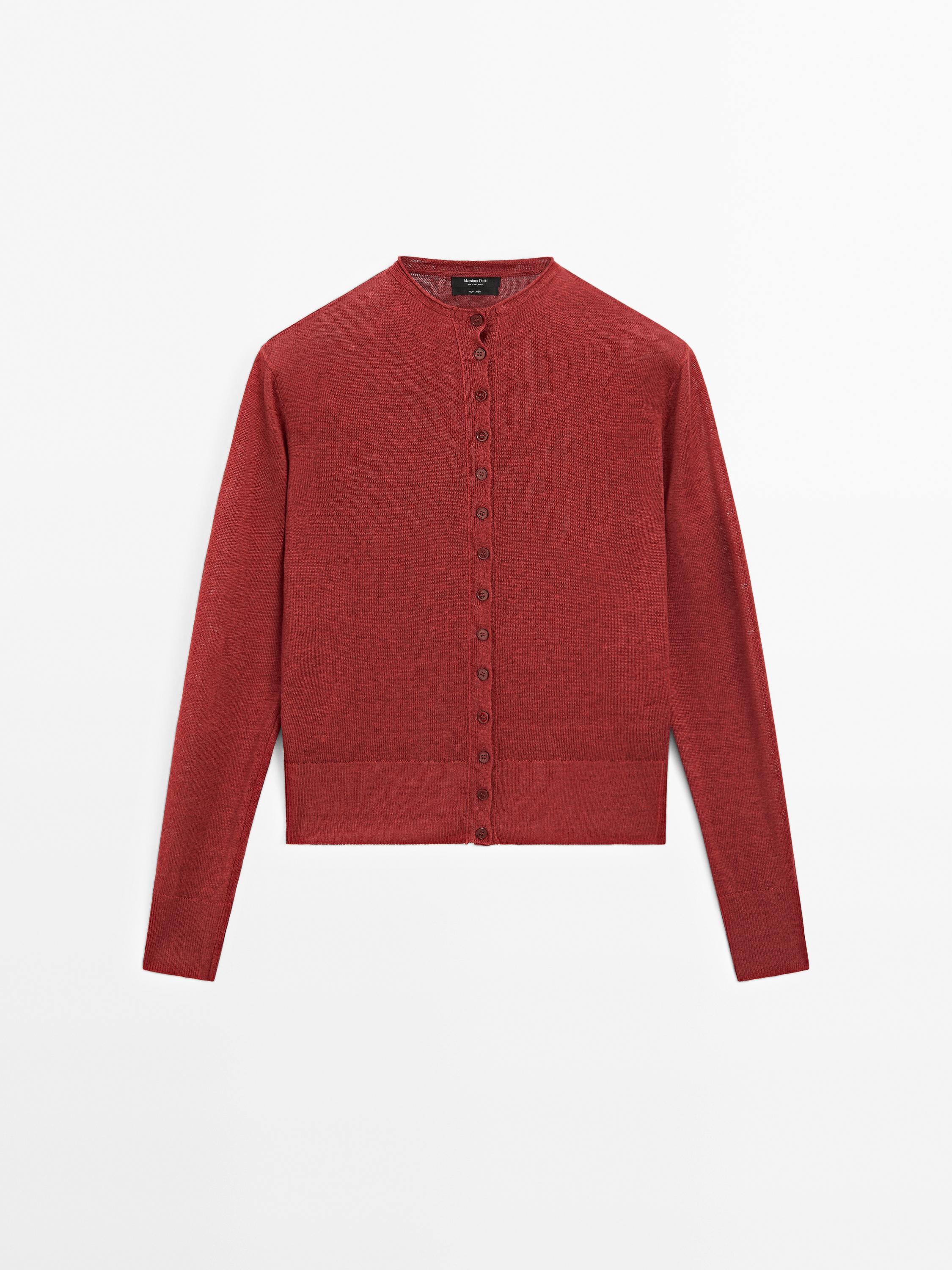 Cardigan manches longues 100 % lin